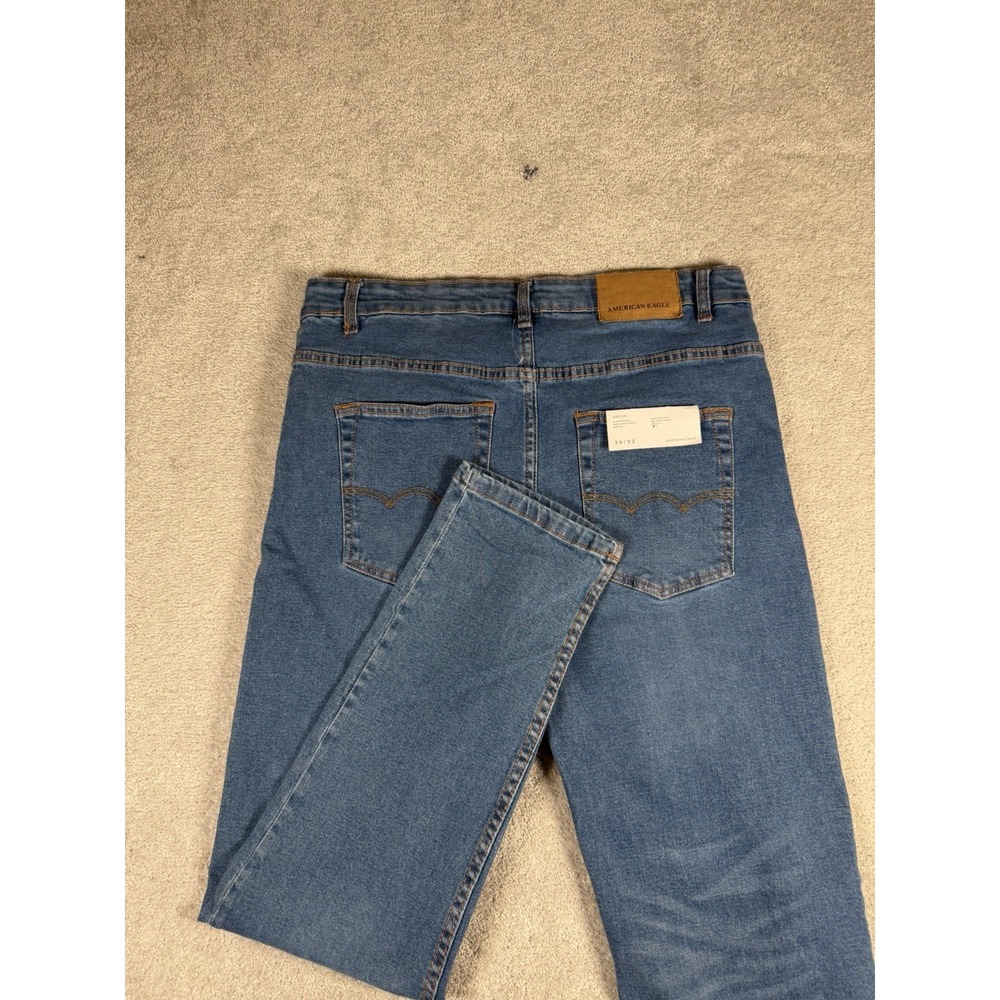 American Eagle‎ Airflex+ Slim Straight Jeans Men's 36x32 Dark Indigo Blue NWT